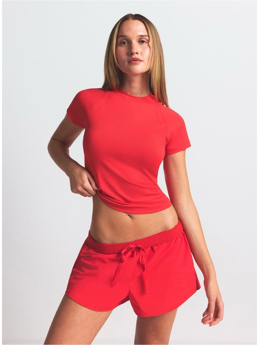 Nike Skims airy baby tee ruby red